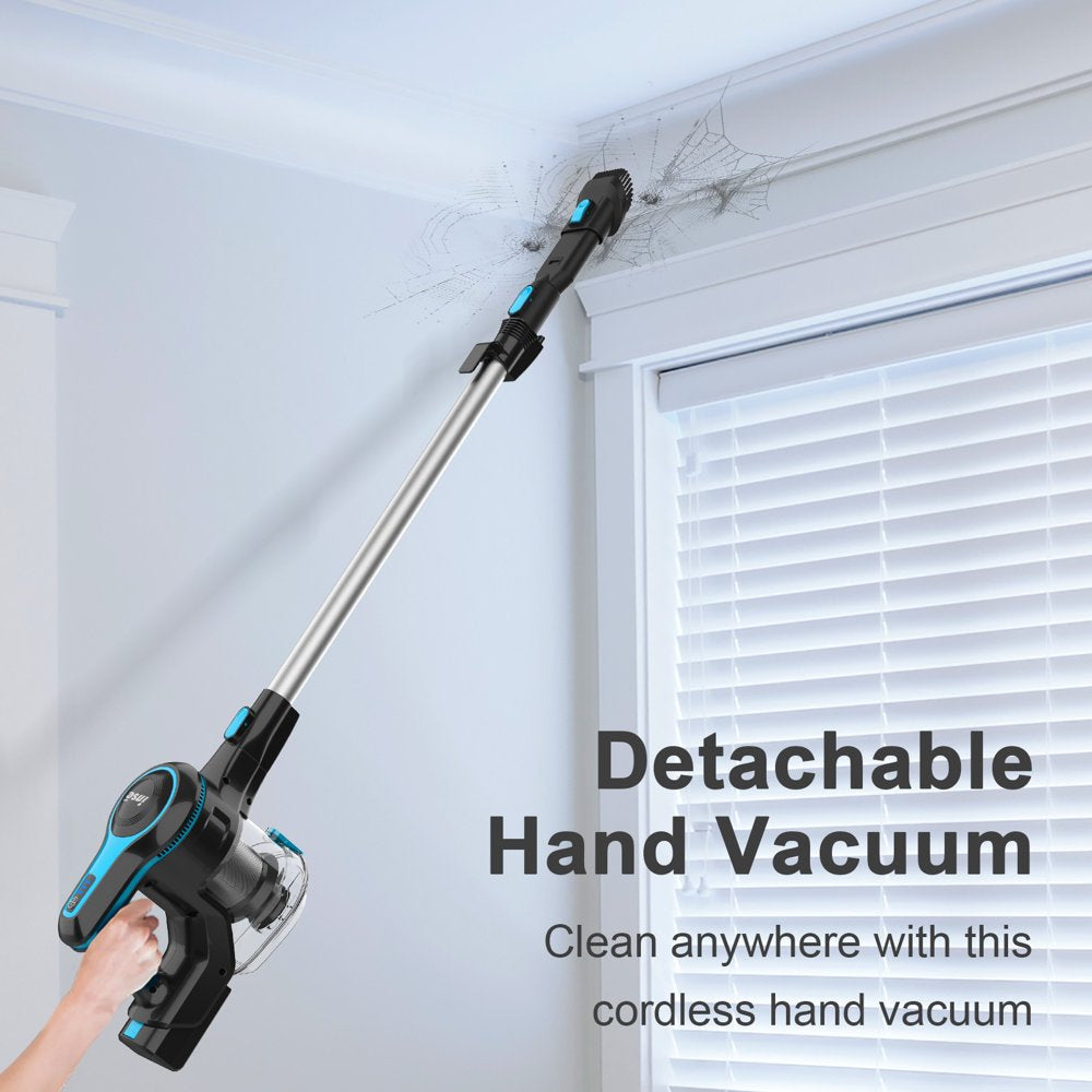 INSE Cordless Vacuum Cleaner, 6 in 1 Powerful Suction Lightweight Stick Vacuum with 2200Mah Rechargeable Battery, up to 45Min Runtime, for Home Furniture Hard Floor Carpet Car Hair