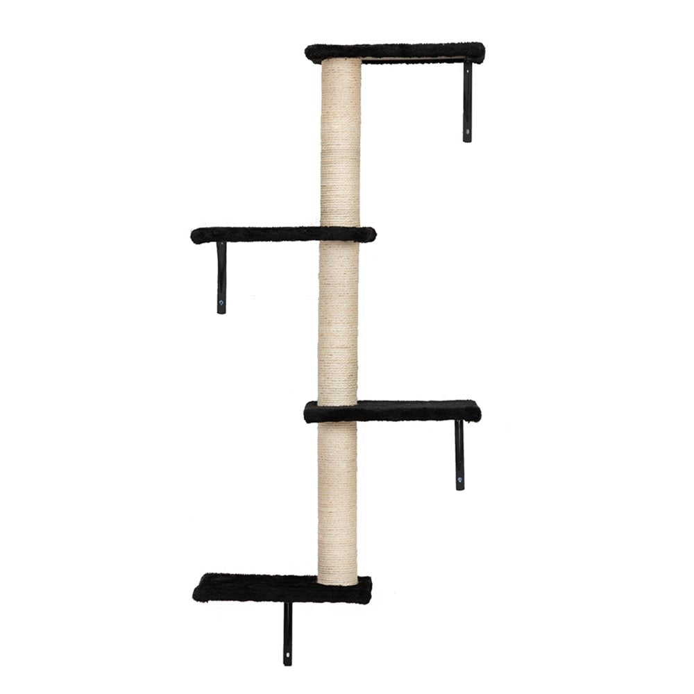 Pefilos Cat Wall Shelves and Perches Set of 5, Sleeping Playing Lounging Climbing Cat Tree House for Multiple Cats, Black