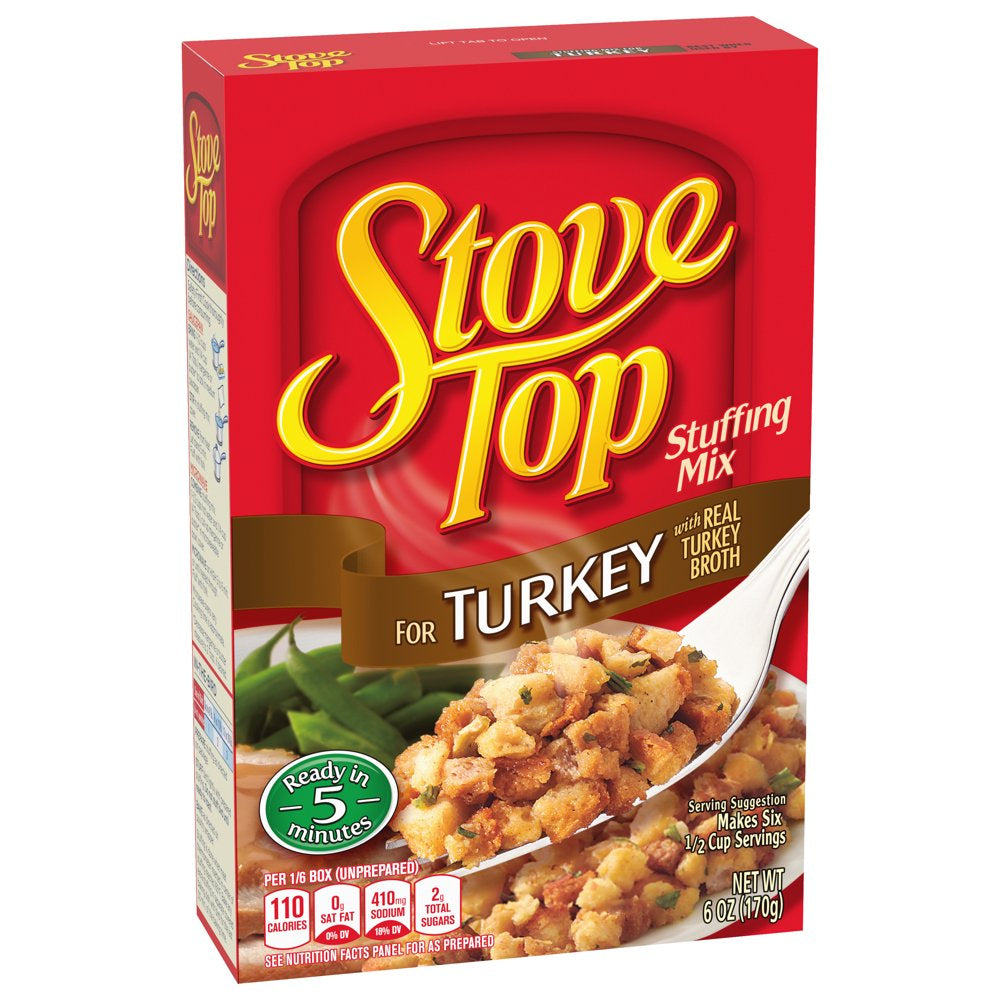 Stove Top Stuffing Mix for Turkey, 6 oz Box