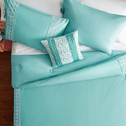 The Pioneer Woman White Cotton Eyelet 4-Piece Comforter Set, Full / Queen