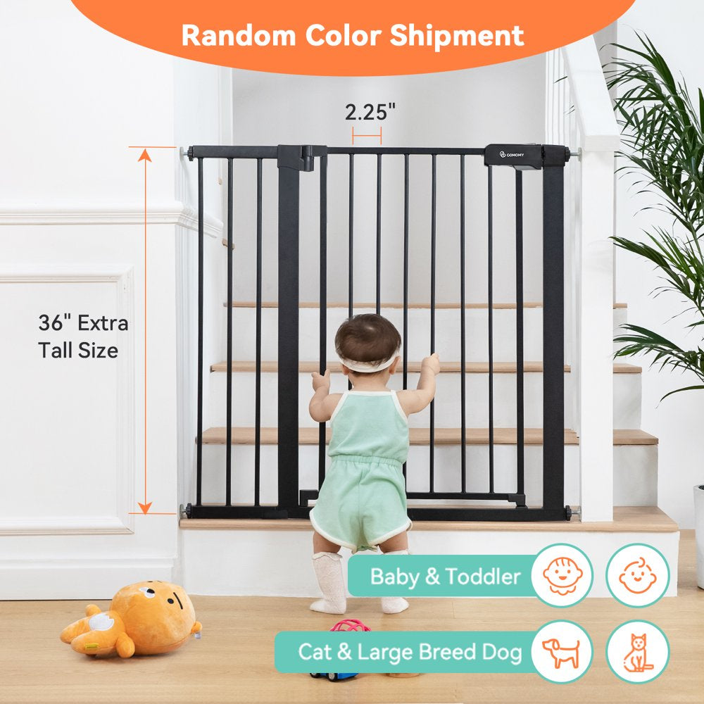 36'' Extra Tall Baby Gate, 29.5-48.4'' Wide Toddler Gates for Doorway Stairs