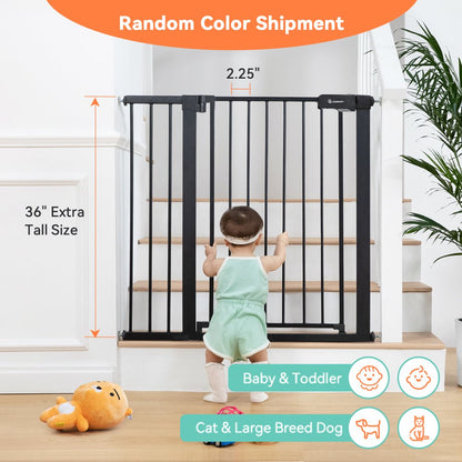 36'' Extra Tall Baby Gate, 29.5-48.4'' Wide Toddler Gates for Doorway Stairs