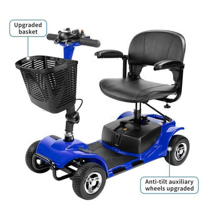 1Inchome 4 Wheel Mobility Scooter for Seniors, Folding Electric Powered Wheelchair Device for Adults, Elderly