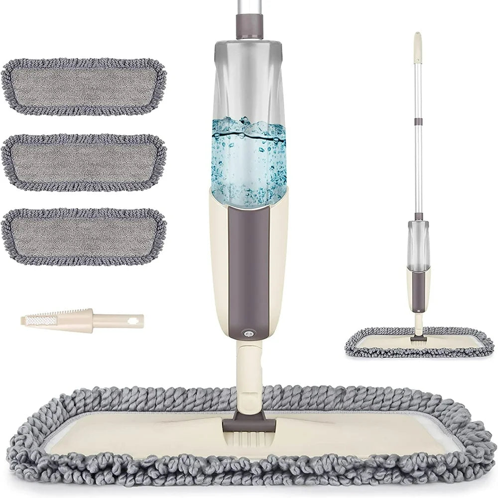 SUPTREE Microfiber Spray Mop for Floor Cleaning with 3 Washable Pads Wet Jet Dry Dust Mop for Floors