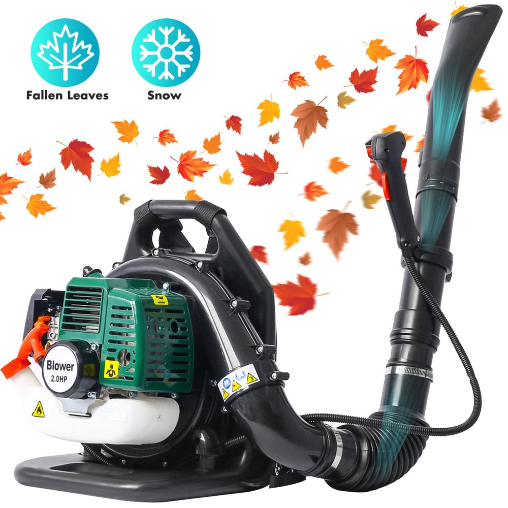 Leaf Blower with Backpack, Cordless Leaf Blowers for Lawn Care, 52CC 2 Stroke 174MPH 530CFM Gas Powered Blower with Extention Tube for Home Blowing Leaf, Snow Blowing, Dust, Red