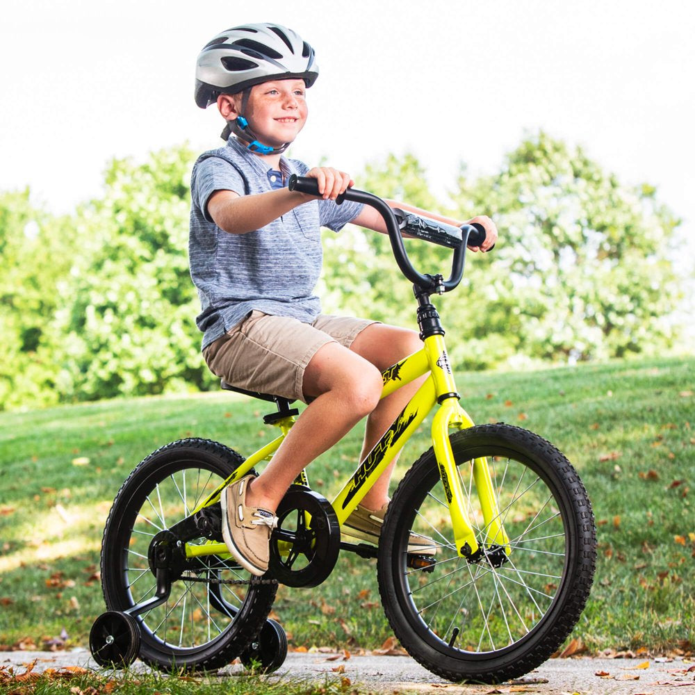 Huffy 18 in. Rock It Kids Bike for Boys Ages 4 and up, Child, Neon Powder Yellow