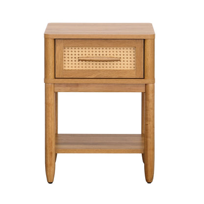 Better Homes & Gardens Springwood Caning Nightstand, Light Honey Finish