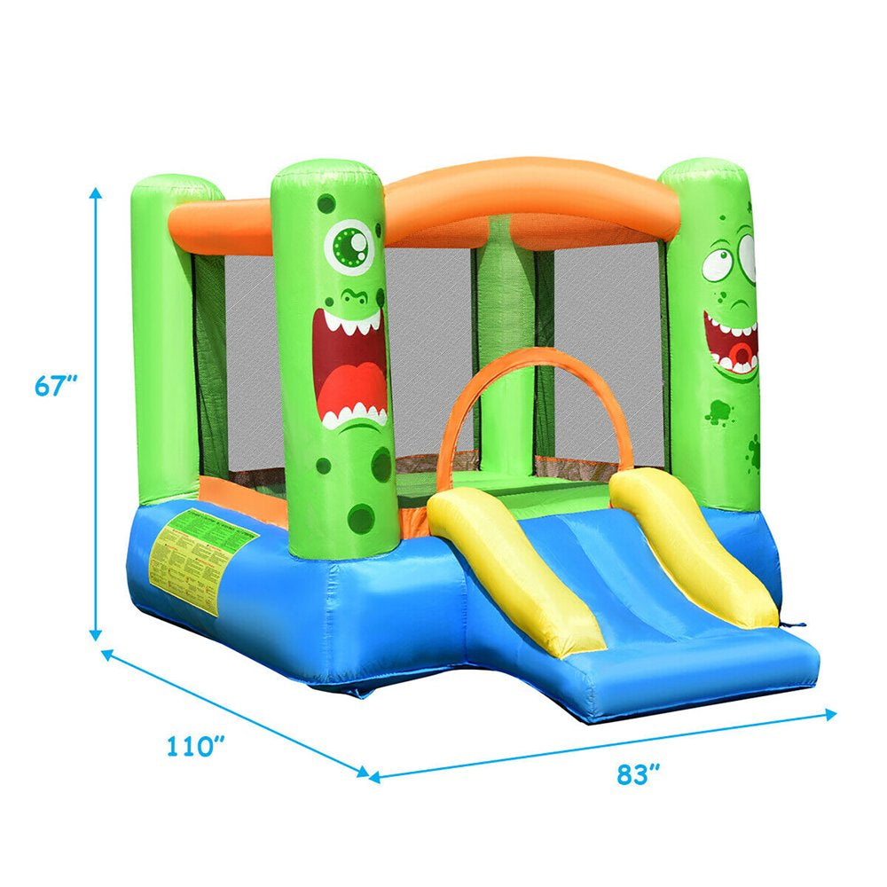 Costway Kids Playing Inflatable Bounce House Jumping Castle Game Fun Slider 480W Blower