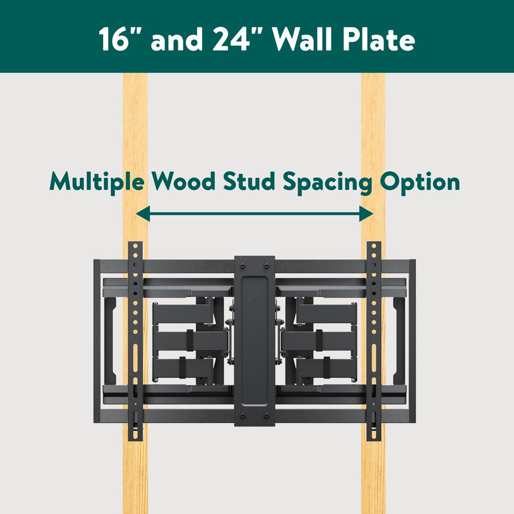 onn. Ultra-slim Full Motion TV Wall Mount for 50" to 86" TVs, up to 20° Tilting