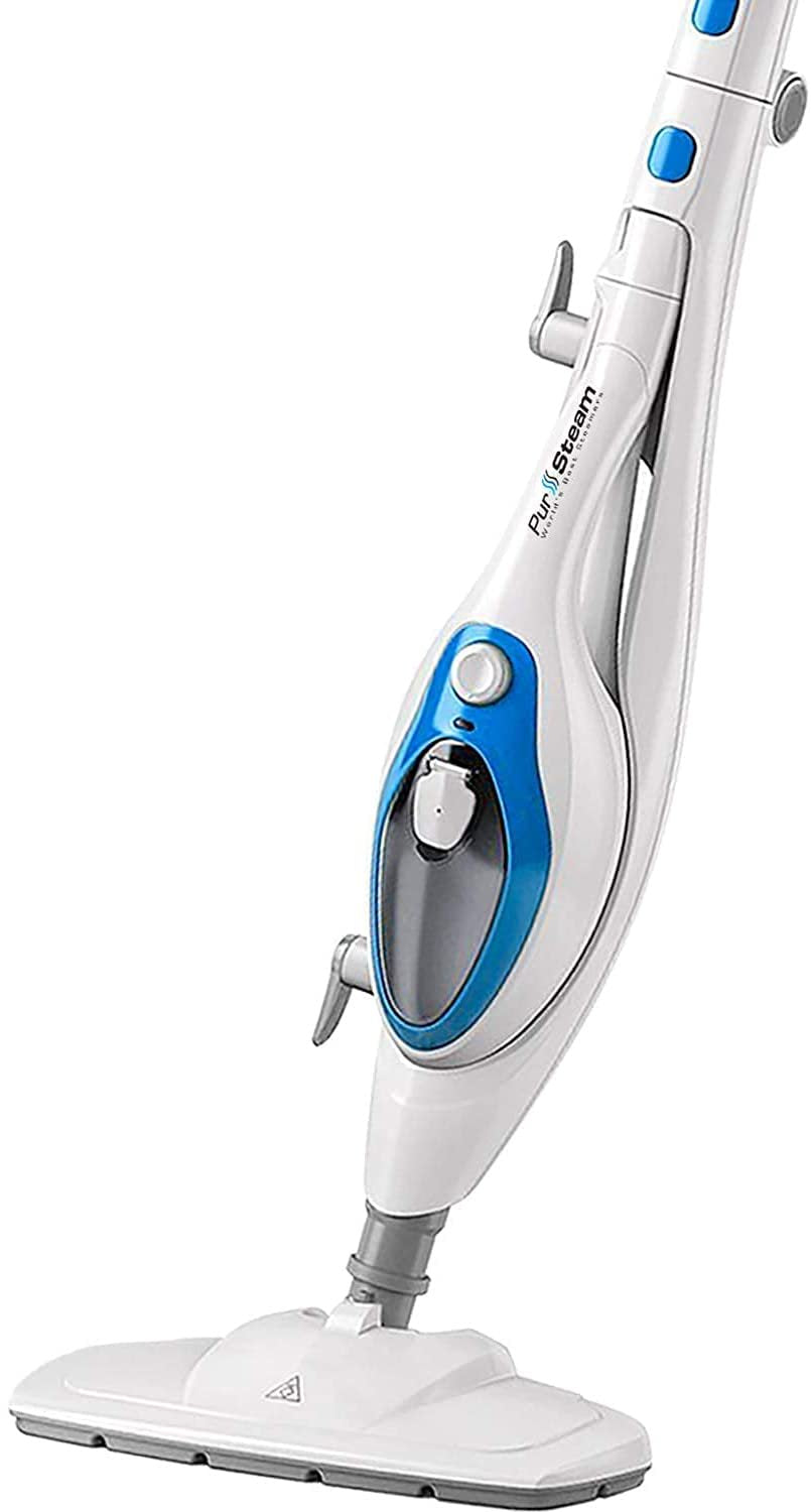 PurSteam Steam Mop Cleaner 10-in-1 with Convenient Detachable Handheld Unit Use on Laminate, Carpet