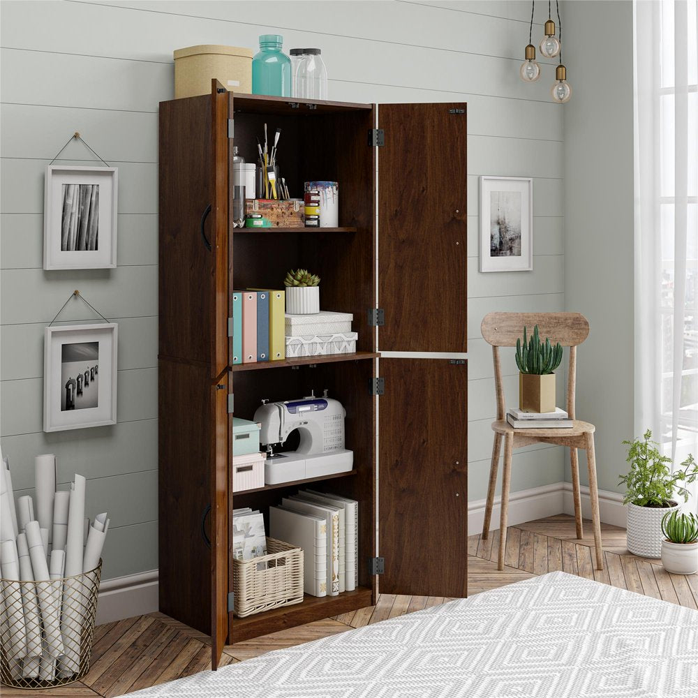 Mainstays 4-Door 5' Storage Cabinet, Espresso