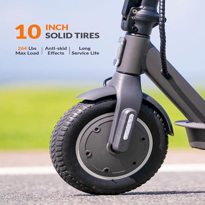 5TH WHEEL V30Pro Electric Scooter with Turn Signals, 10" Solid Tires, 19.9 Miles Range & 18 mph, 350W Motor, Foldable Electric Scooter for Adults