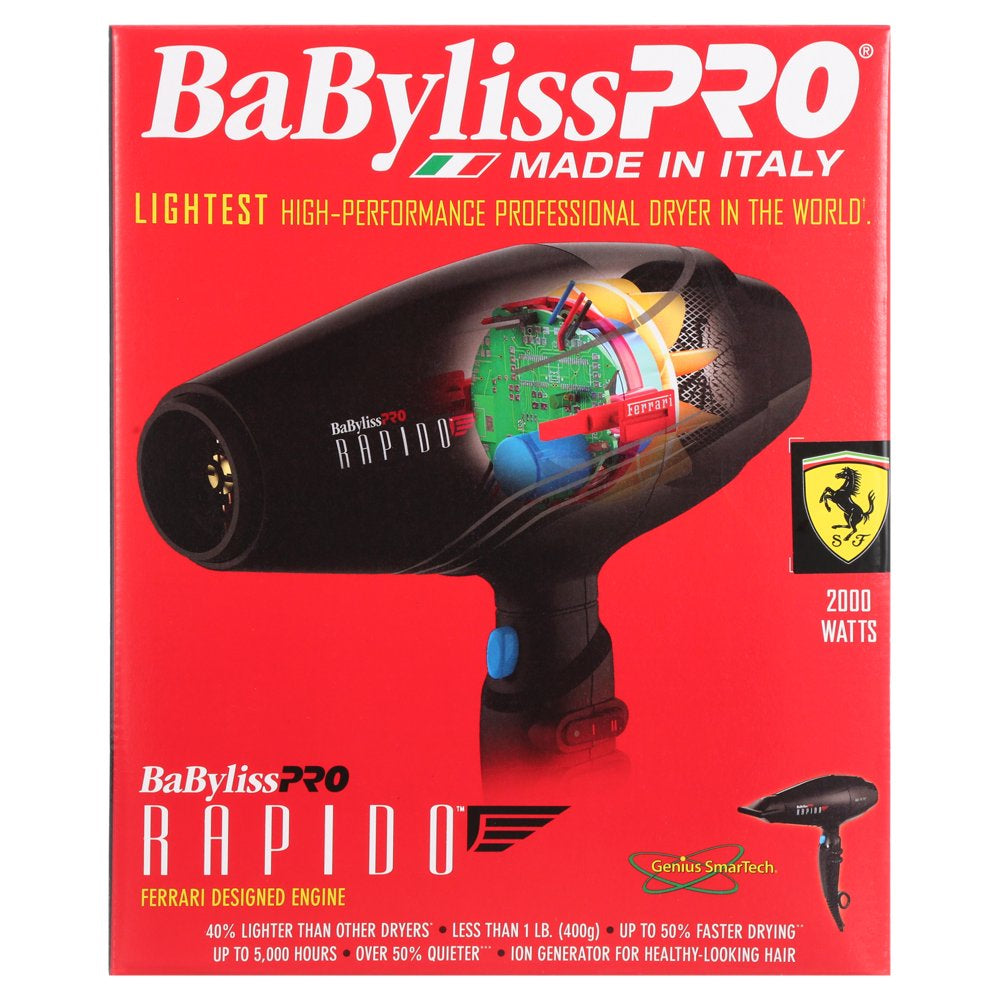 Babyliss Pro Rapido Hair Dryer, Black