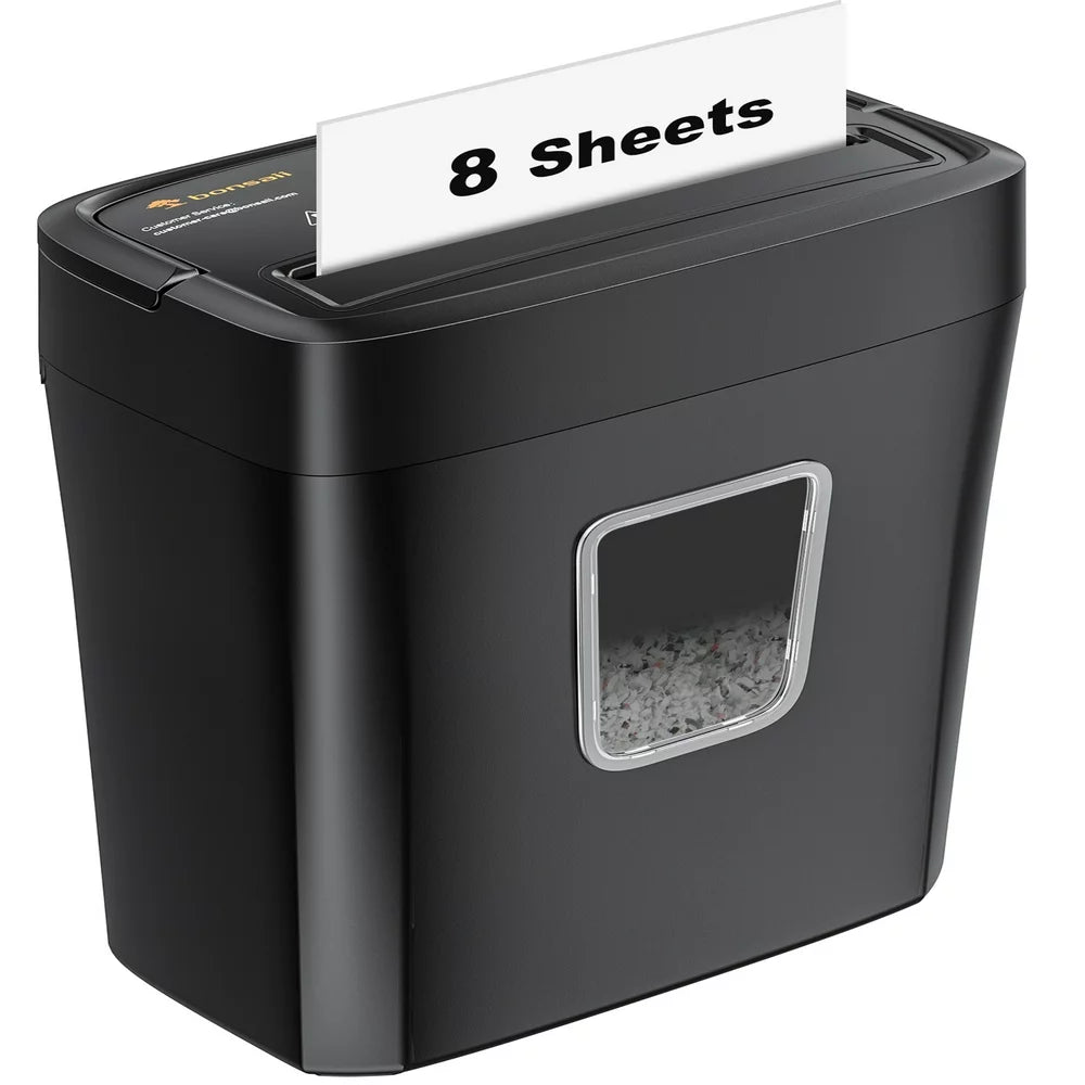 Paper Shredder 8-Sheet Cross Cut Shredder with 4.1 Gallon Wastebasket