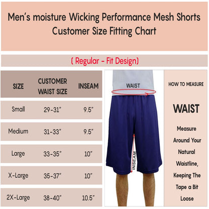 Men's 5-Pack Lightweight Breathable Moisture Wicking Mesh Shorts