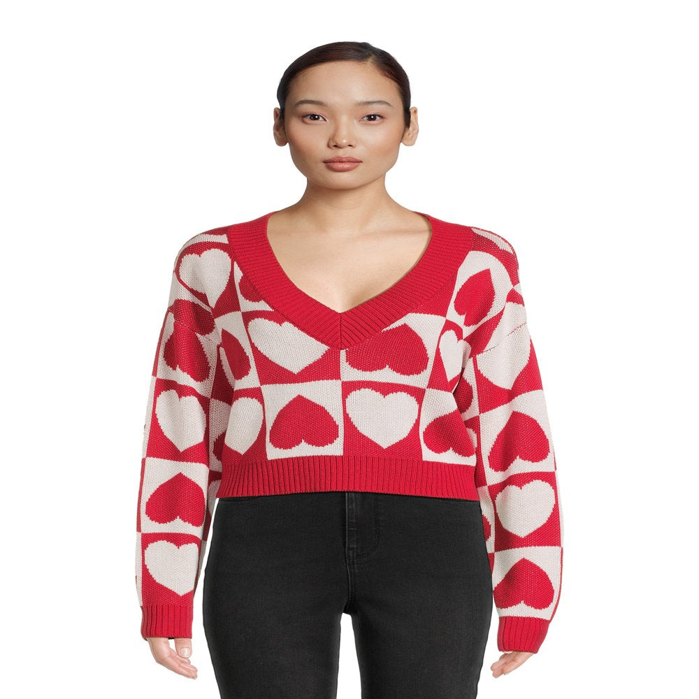 Madden NYC Juniors' Jacquard Graphic Sweater, Midweight, Sizes XS-3XL