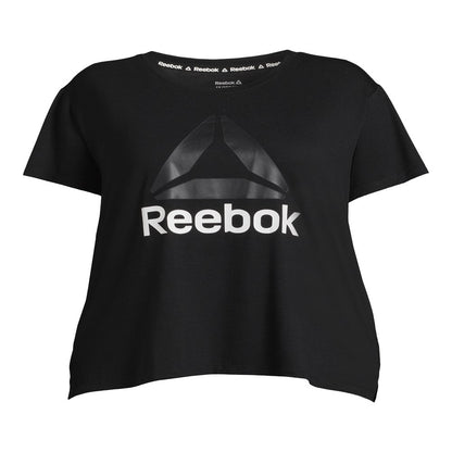 Reebok Women's Plus Size Ultimate Slinky Jersey Cropped Tee