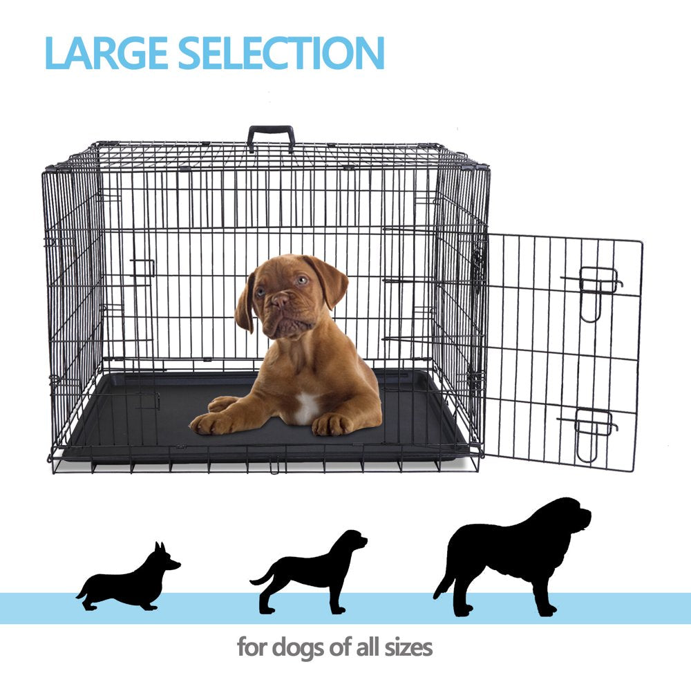 HomGarden 36 Foldable Dog Crate Steel Pet Kennel Double Door Medium Dog Cage