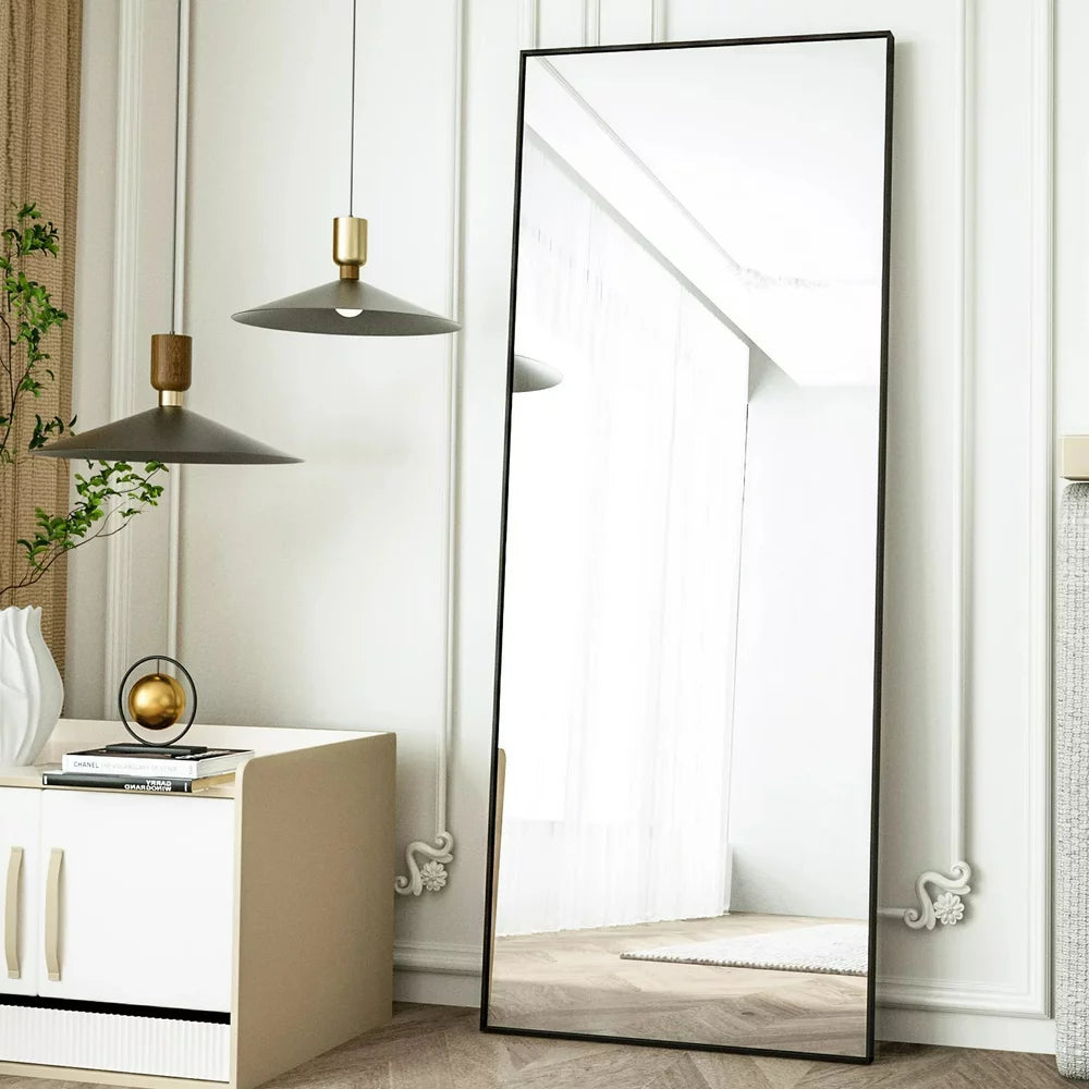 64"X21" Full Length Mirror Rectangle Body Dressing Floor Standing Mirrors, Gold