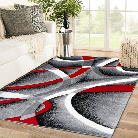 Luxe Weavers Gray Modern Abstract Area Rug 5x7 Geometric Living Room Carpet