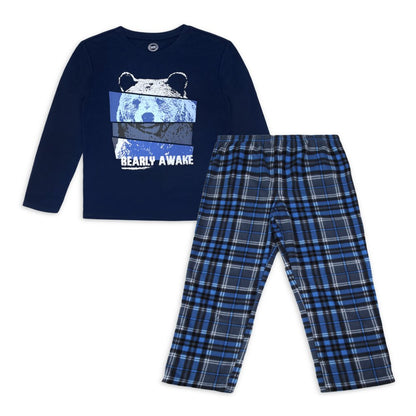 Wonder Nation Boys Long Sleeve Graphic Top with Jogger Pants Sleep Pajama Set, Sizes 4-18