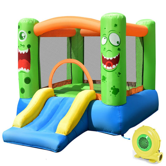 Costway Kids Playing Inflatable Bounce House Jumping Castle Game Fun Slider 480W Blower