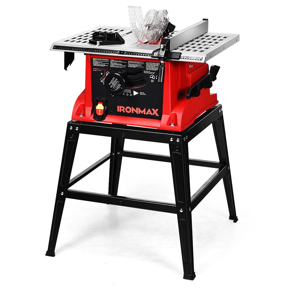  10''Saw Electric Cutting Aluminum Tabletop Woodworking w/Stand