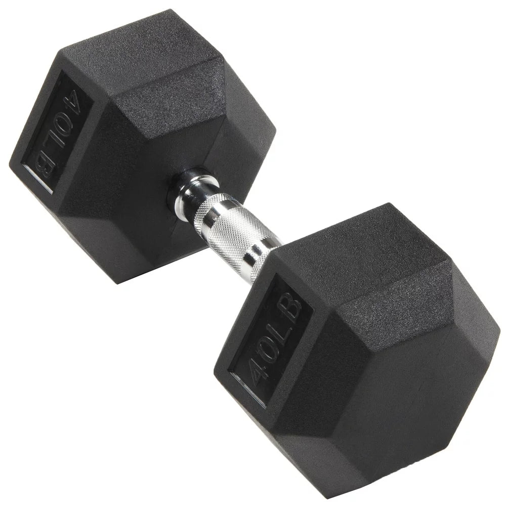 BalanceFrom Rubber Encased Hex Dumbbell, 35LBs, Single