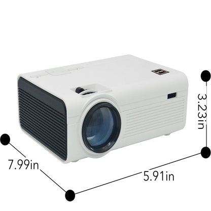 RCA 480P LCD Home Theater Projector - Up to 130" RPJ136, 1.5 LB, White