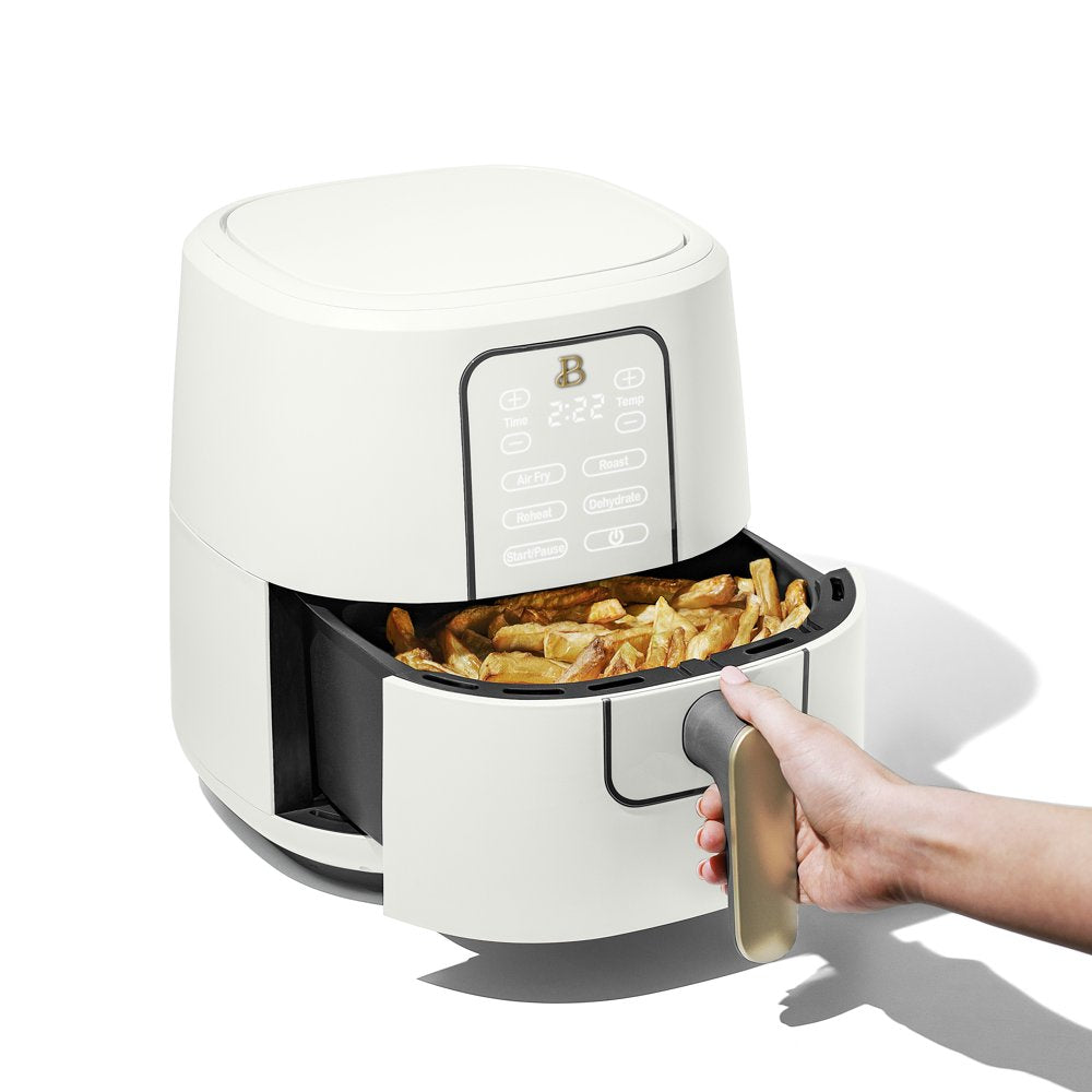 Beautiful 6-Quart Air Fryer with TurboCrisp Technology and Touch-Activated Display, White Icing by Drew Barrymore