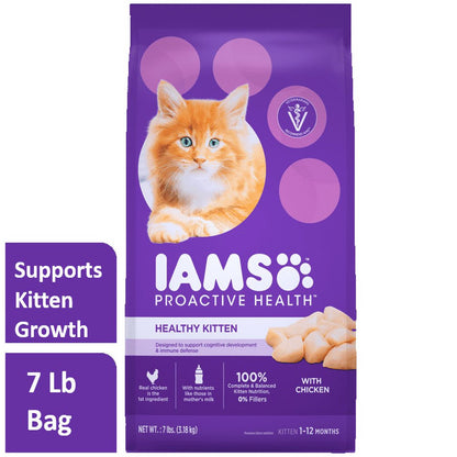 IAMS Proactive Health Chicken Dry Cat Food for Kittens, 7 lb Bag