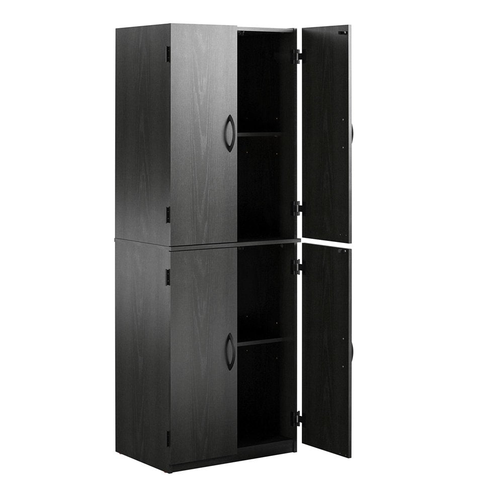 Mainstays 4-Door 5' Storage Cabinet, Black Oak