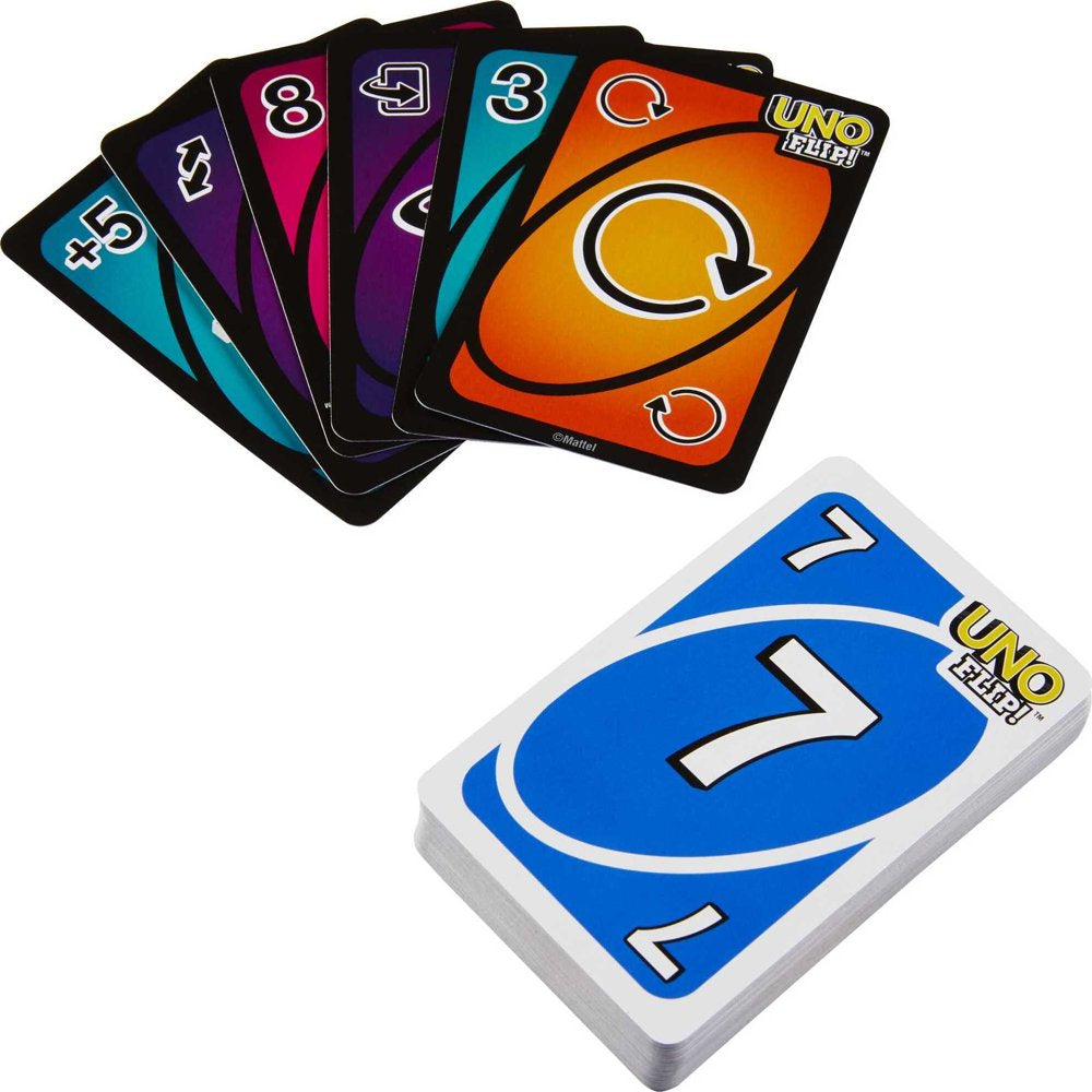 UNO Flip! Card Game for Kids, Adults & Family Night with Double-Sided Cards, Light & Dark