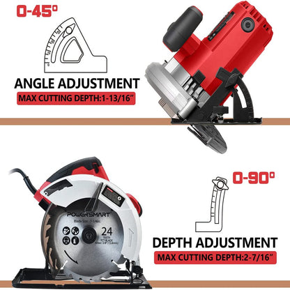 14 Amp 7-1/4 inch Electric Circular Saw Corded Wood Saw Red ,PS4015