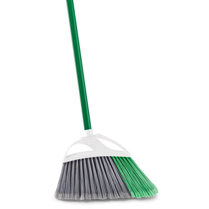 Libman Precision Angle Broom Dustpan Green Electrostatic Powder Coated Steel Handel PET Broom Fibers