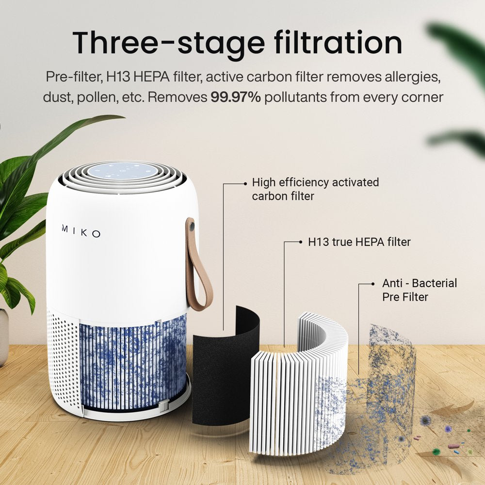 Miko Air Purifier H13 True HEPA for Large Room 1,200 Sqft