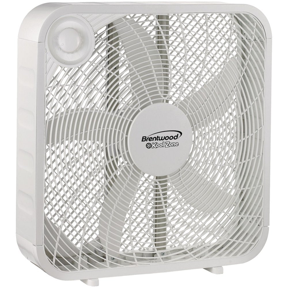 Brentwood Kool Zone 3-Speed 20" Box Fan, White