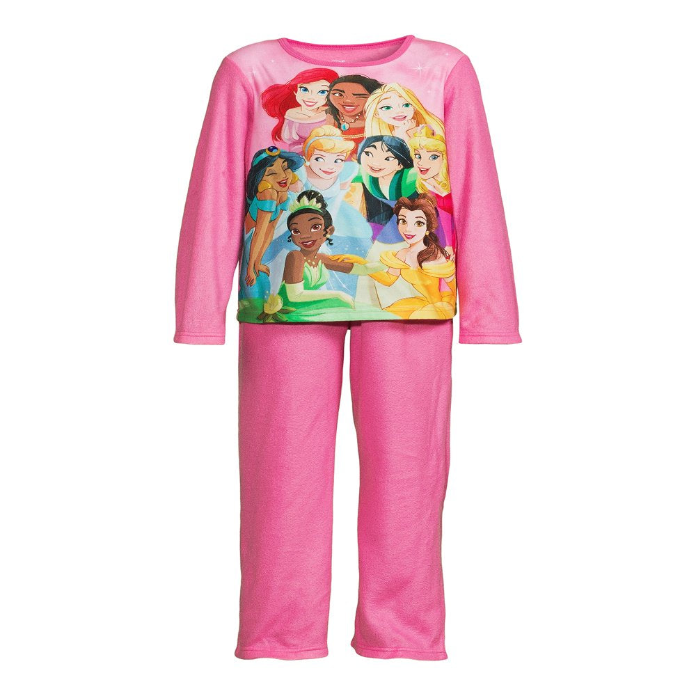 Girls Licensed Character Long Sleeve Top and Pants Sleep Set,  2-Piece, Sizes 4-12