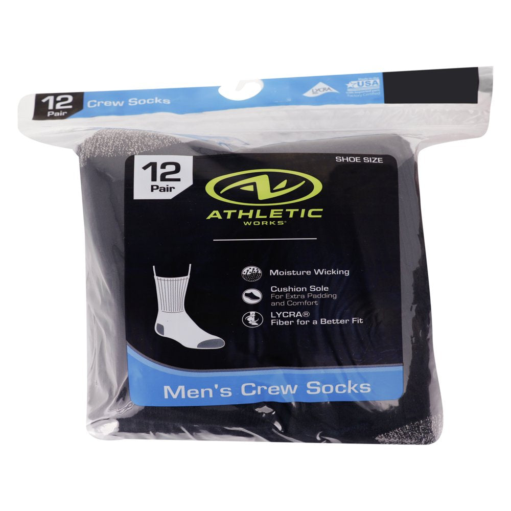 Men's Big and Tall Crew Socks 12 Pack