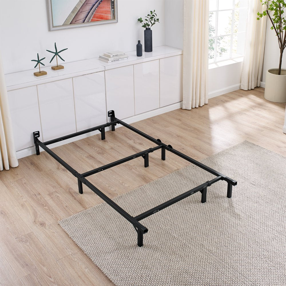 Mainstays 7" Adjustable Metal Bed Frame, Black, Adjusts Twin - Queen, Box Spring Required