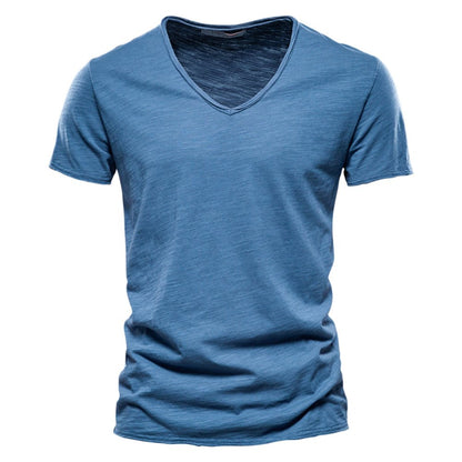 Mens Fashion Casual Solid Color Cotton V Neck Short Sleeve T Shirt Top Blank Tee Shirts Spandex T Shirt Men 6xl T Shirts for Men Big And Tall Long Sleeve Comfort Men S Tee Shirt Big And Tall Mens Tall