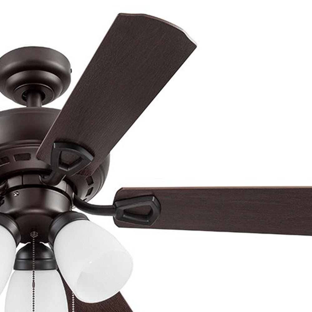 Prominence Home Miller Park 44" Bronze LED Ceiling Fan with 5 Blades, Pull Chains & Reverse Airflow