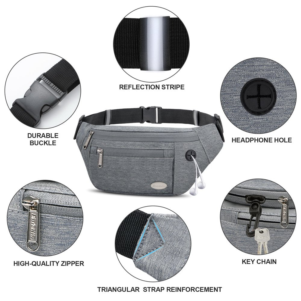 Entchin Fanny Pack for Women Men with 4 Pockets Waist Pack Crossbody Bum Bags