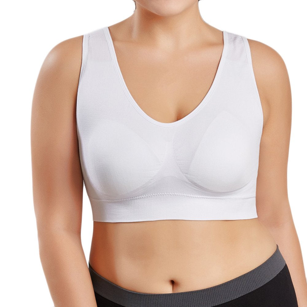  Plus Size Sports Bras for Women,Large Bust High Impact Sports Bras High Support No Underwire Fitness T-Shirt Paded Yoga Bras Comfort Full Coverage Everyday Sleeping Seamless Bralettes