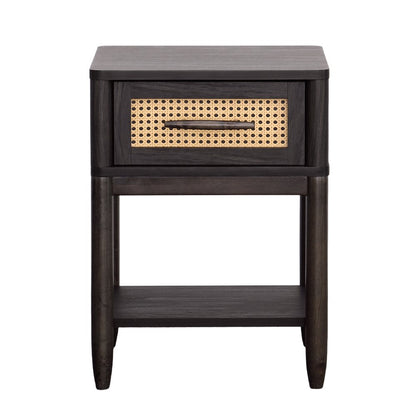 Better Homes & Gardens Springwood Caning Night Stand, Charcoal Finish