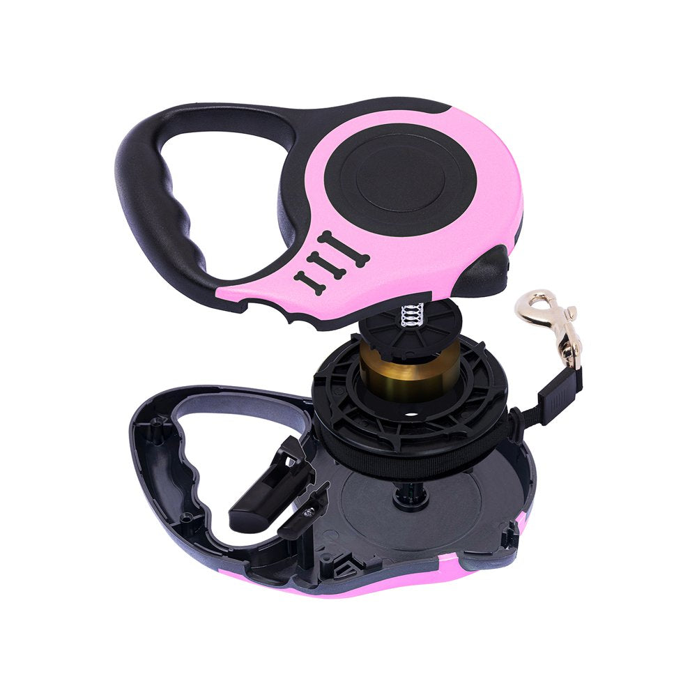 Retractable Dog Leash Lightweight Portative 16FT Leash for Small Medium Dogs(Pink)