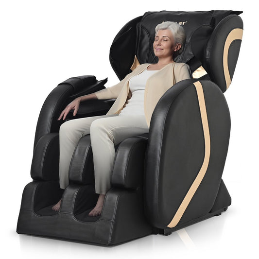 Molylex 2023 Small Massage Chair Recliner with Zero Gravity, Full Body Massage Chair with Heating, Airbags, Up to 5.7inch, Easy to Use at Home and in The Office (Black)