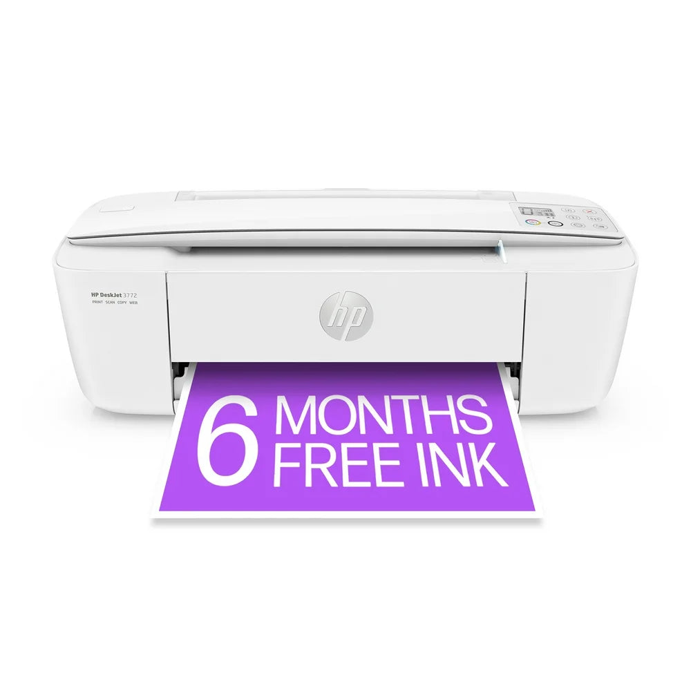 HP DeskJet 3772 All-in-One Wireless Color Inkjet Printer, 6 Months FREE ink with HP Instant Ink