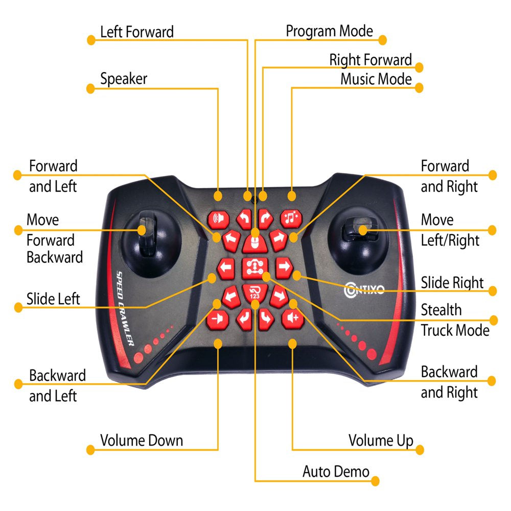 Contixo SC1 Gesture Sensing RC Stunt Car, Drift Stunt 4WD 2.4GHz Remote Control Twist Car, Double Sided Rotating Off-Road Vehicle 360° Flip with Lights Music, Kids Toy Cars, Red