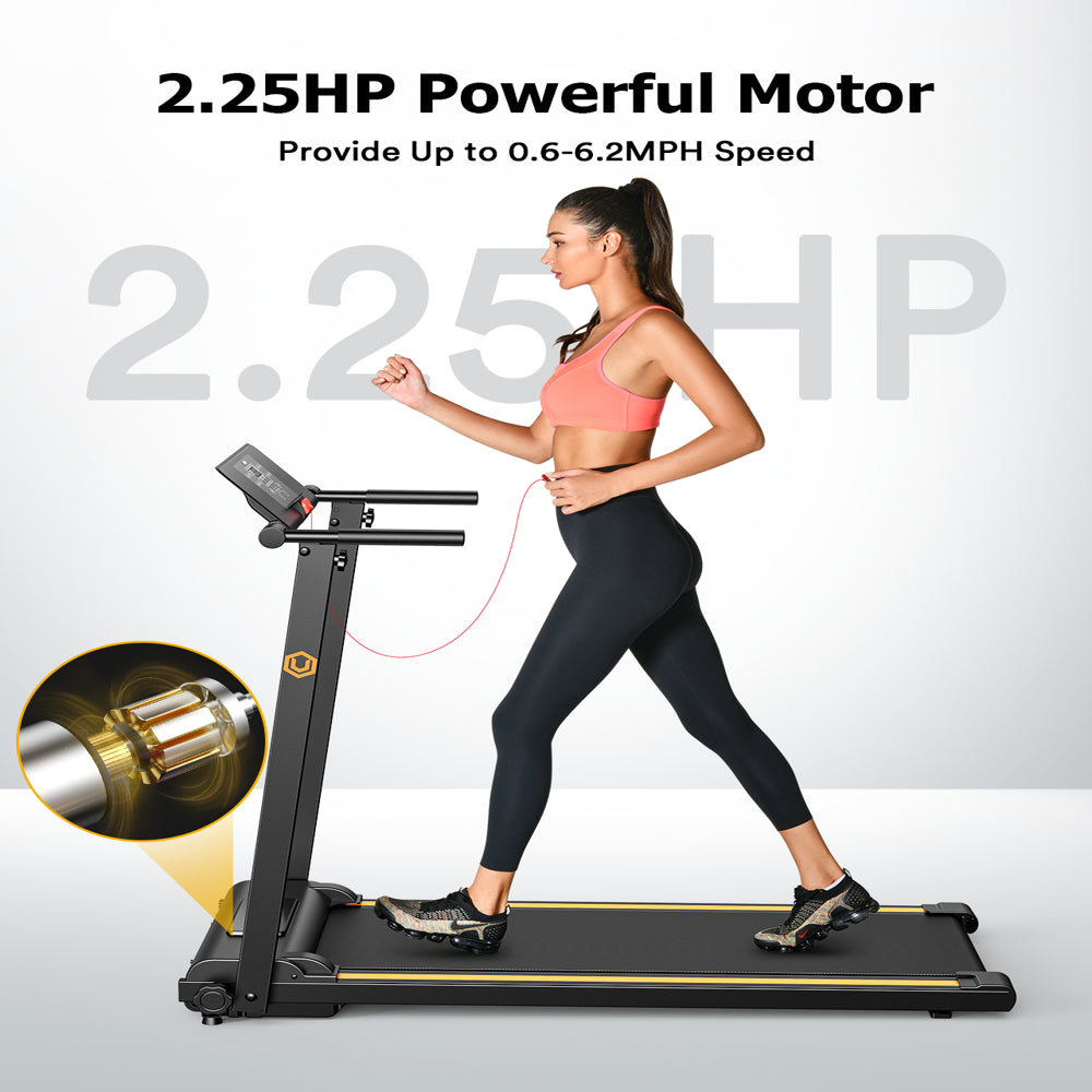 Folding Treadmill, 2.25HP 12HIIT Modes 265 Lb Capacity Compact Mini Treadmill for Home Office